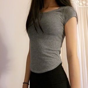 Garage- Grey Knit Crop Top